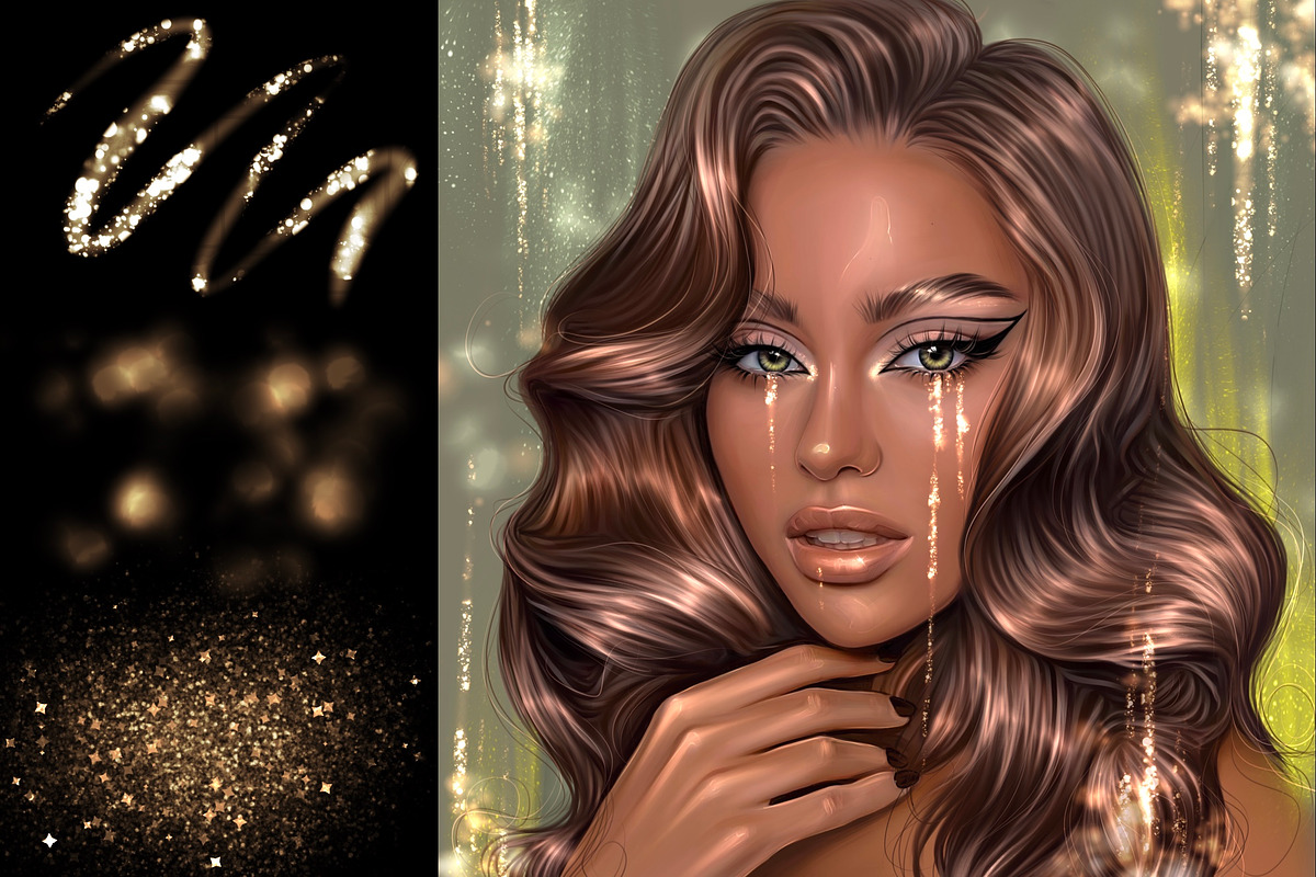 Procreate Glitter Brushes, a Brush Add-On by Elenbushe (Photo 2 of 12)