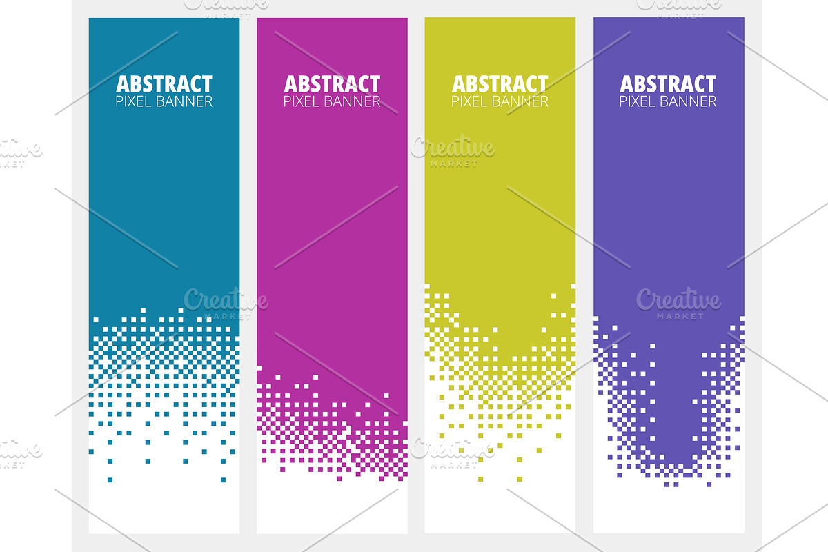 Abstract pixel banner. Vertical, an Illustration by winwin.art