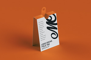 Set Of Folding Hanging Tag Mockups