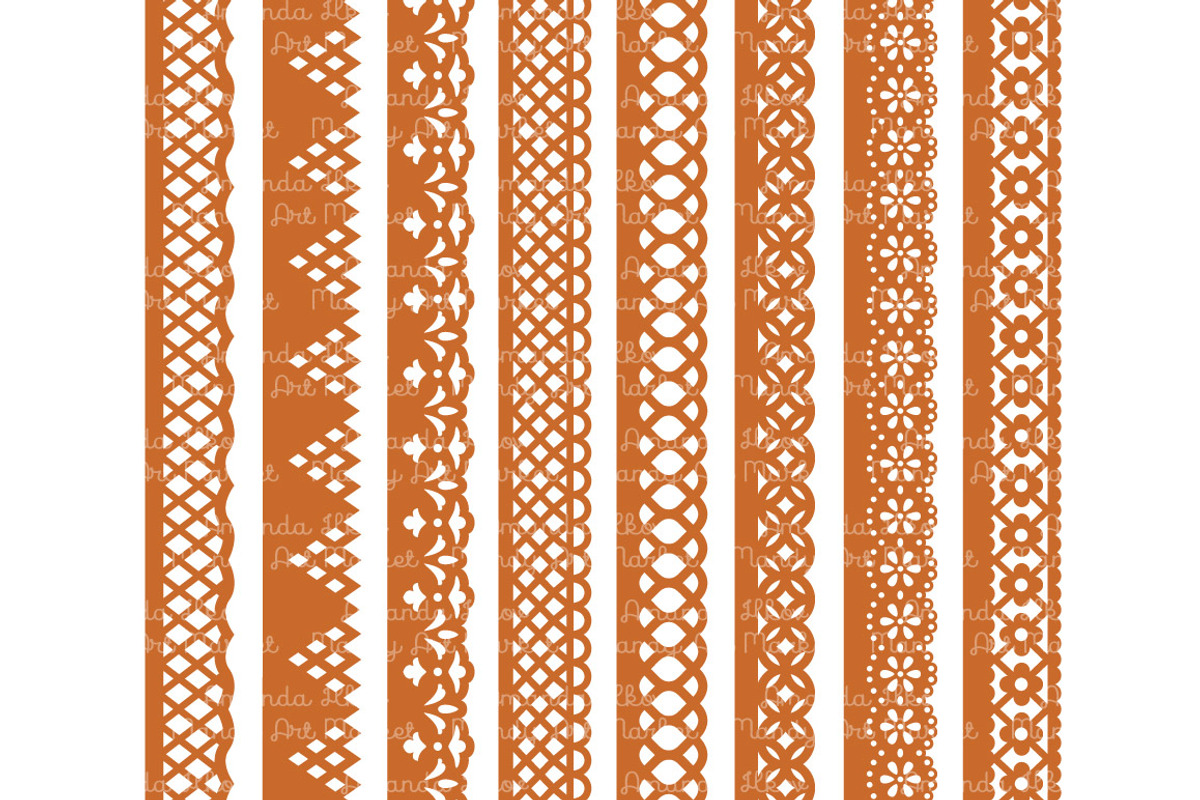 Pumpkin Lace Border Clipart, an Illustration by Amanda Ilkov (Photo 4 of 5)