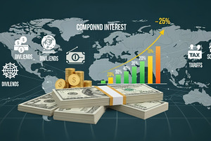 Compound Interest Growth Global Fina, a Photo by Pixeness Studio