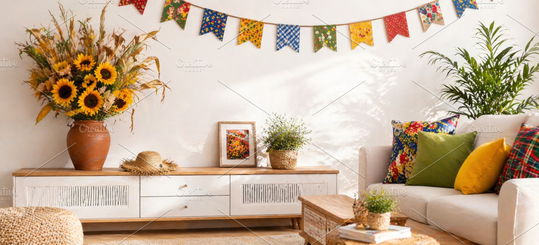 Festa Junina decor with sunflowers i, a Photo by Dvoevnore photos