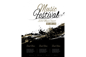 music festival poster design, a Flyer Template by TotallypicRF