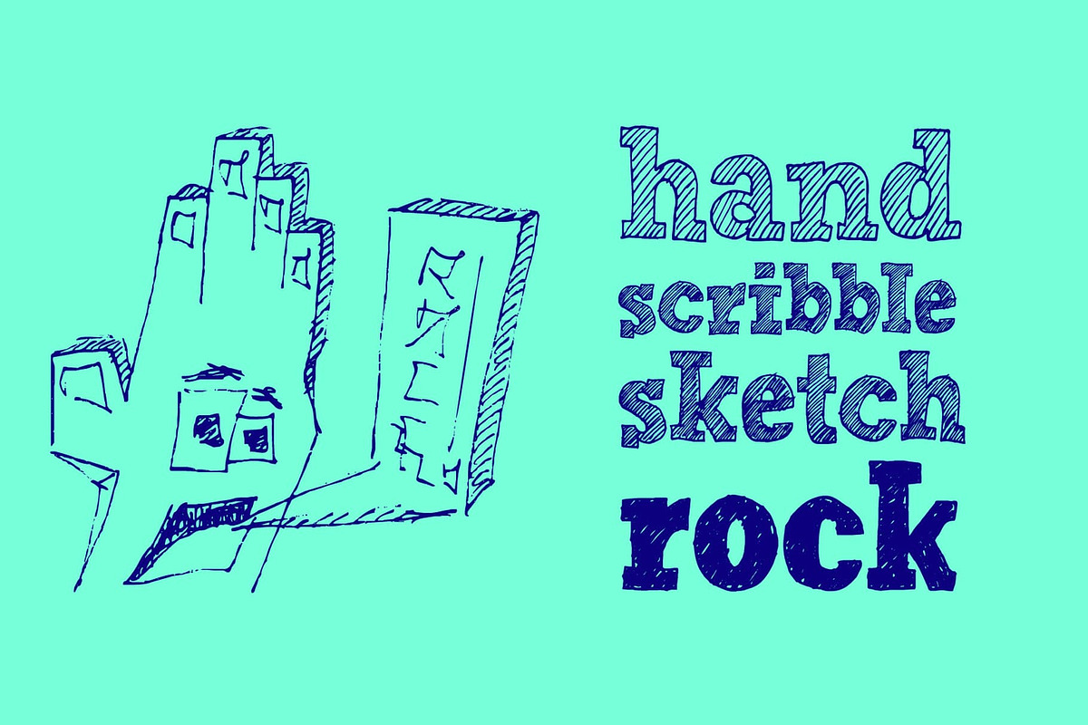 FONT Handmade Scribble Sketch Rock, a Slab Serif Font by Typo Graphic Design (Photo 4 of 4)