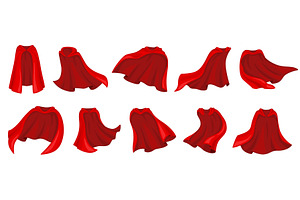 Red superhero cape, hero coat, an Object Illustration by Buch&Bee