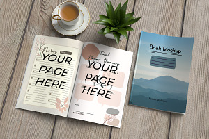 7 X 10 Book Cover And Pages Mockup