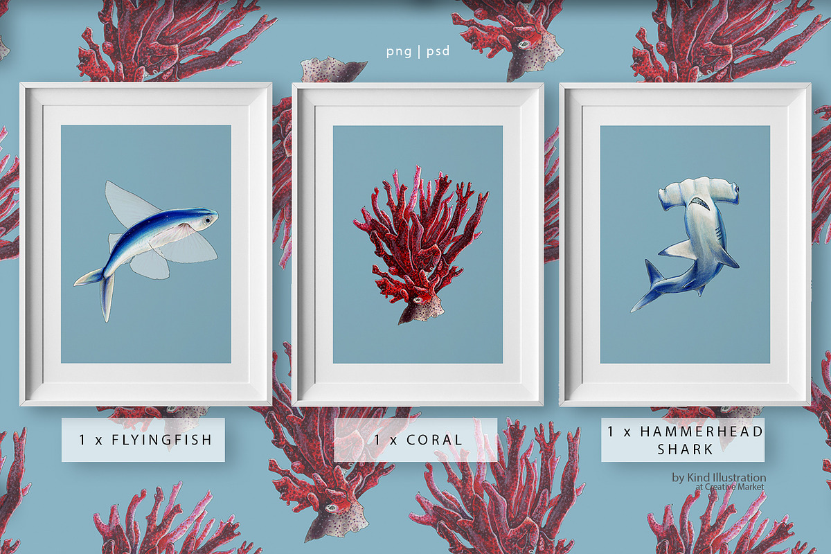 Ocean set, a Pattern Graphic by ⚞ Kind Illustration ⚟ (Photo 11 of 16)