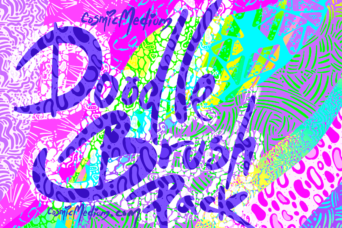 Procreate Doodle Brush Pack, a Brush Add-On by CosmicMedium (Photo 2 of 3)