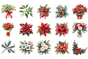 Christmas Flowers Clipart Png, an Illustration by Designking (Thumbnail 3 of 5)