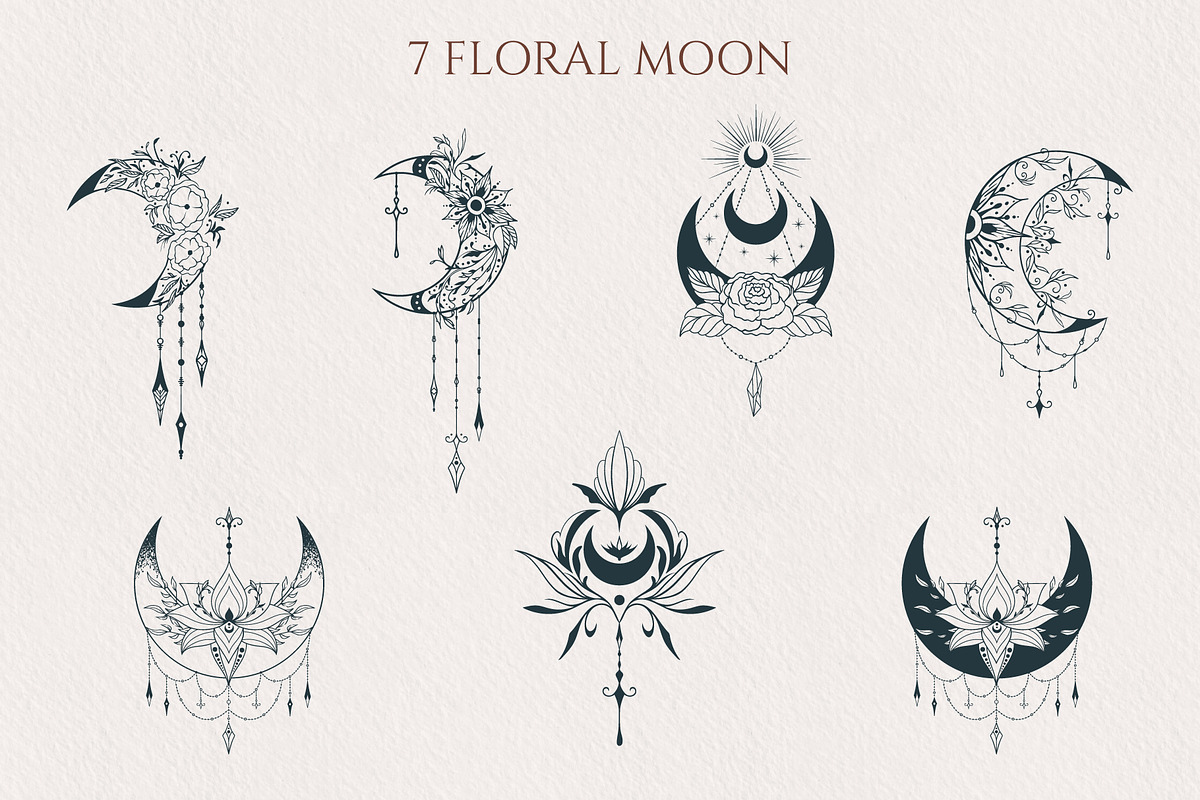 Hand Drawn Mystical Moon Collection, an Illustration by KirillsWorkshop (Photo 4 of 6)