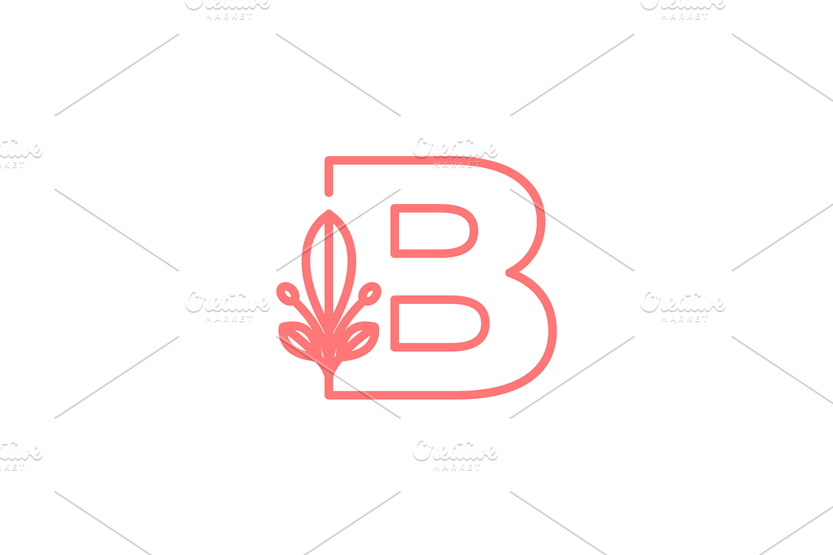 letter b flower feminine line logo, a Branding & Logo Template by devastd