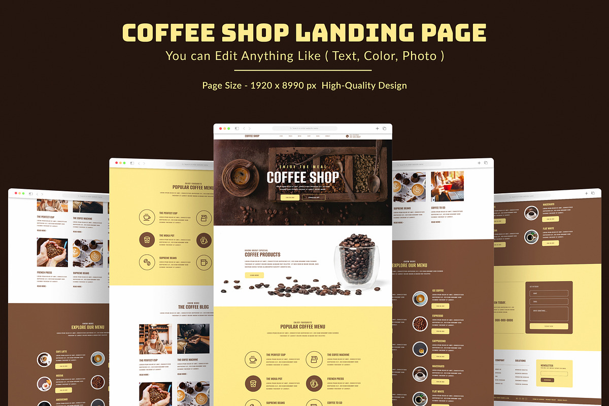 Coffee Shop Landing Page, a Landing Page Template by MightyDesign (Photo 6 of 8)