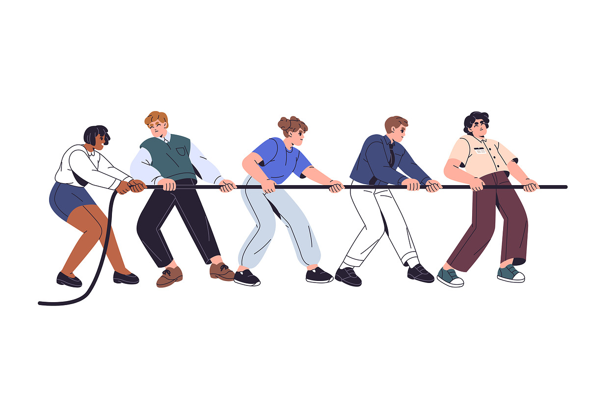 Tug of war, business competition, a Person Illustration by PaperTrident (Photo 3 of 4)