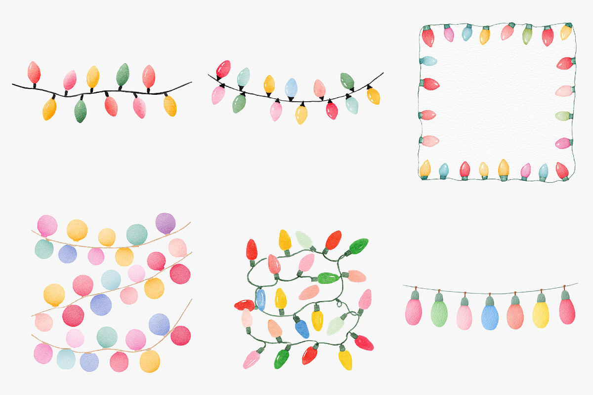 Christmas lights clipart, an Illustration by CreationArt (Photo 4 of 5)
