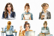 Watercolor Business Girl Clipart, an Illustration by Craft Nest (Thumbnail 5 of 6)
