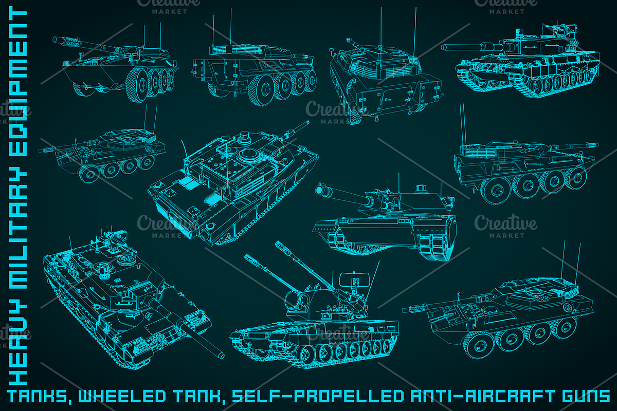 Heavy military equipment blueprints, a Transportation Illustration by Blacklight (Photo 1 of 3)