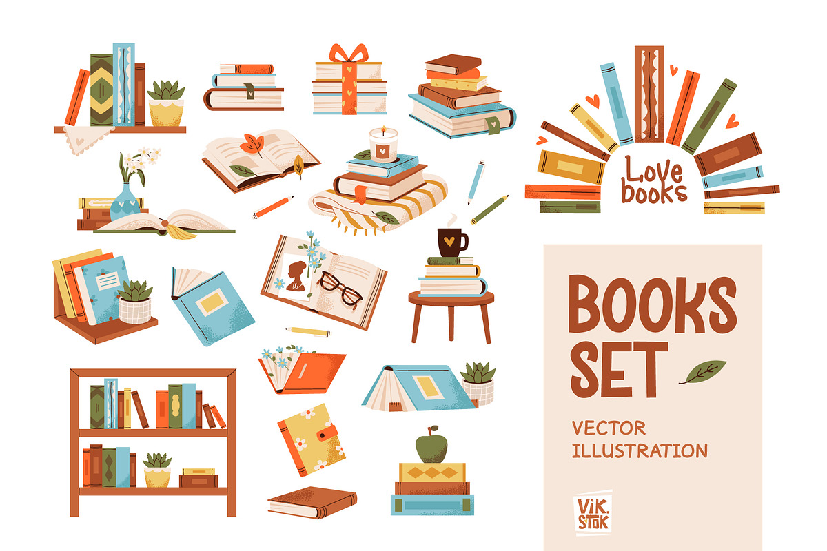 Stacks of books and textbooks, an Education Illustration by vik.stock (Photo 1 of 8)