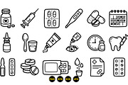 Medical Supplies Clipart Set, an Illustration by designvectx (Thumbnail 3 of 3)