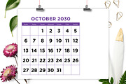 2030 Large No. Color 8.5x11 Calendar, a Stationery Template by Running With Foxes (Thumbnail 5 of 6)
