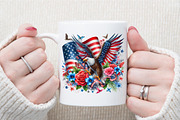 Patriotic American Flag Flowers PNG, an Illustration by Sublimation Artist (Thumbnail 5 of 6)
