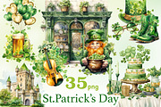 St.Patrick’s Day Clipart, a Seasonal Illustration by GlamArtZhanna (Thumbnail 1 of 6)