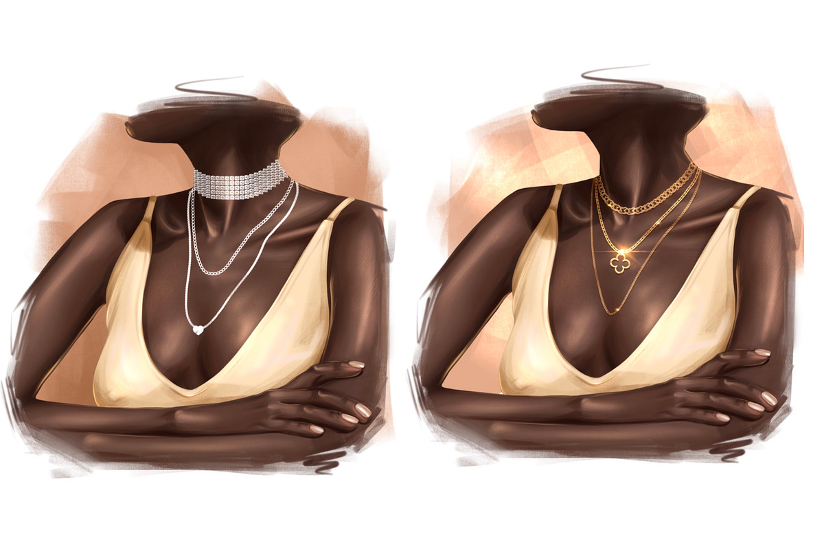 Procreate jewelry brushes, Chain, a Brush Add-On by Elenbushe (Photo 5 of 10)