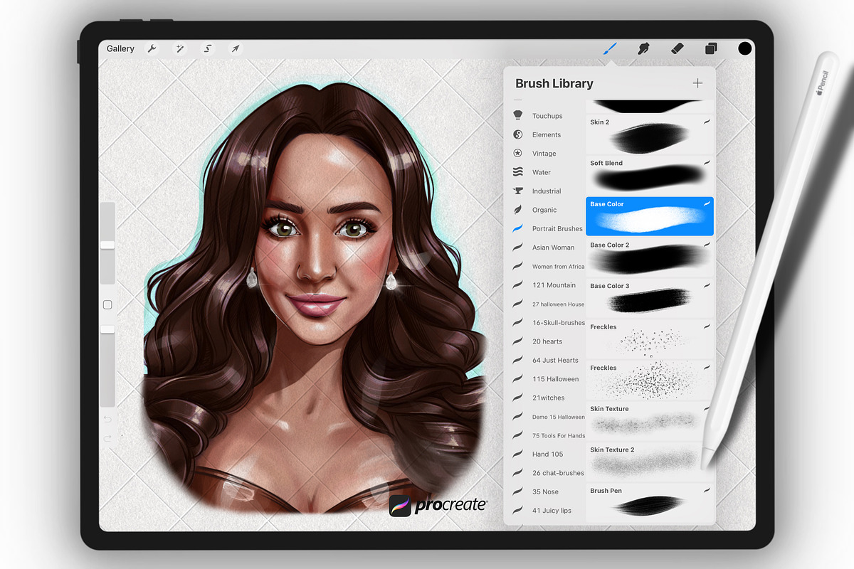 Procreate brushes , Portrait brushes, a Brush Add-On by Procreate Market (Photo 3 of 8)