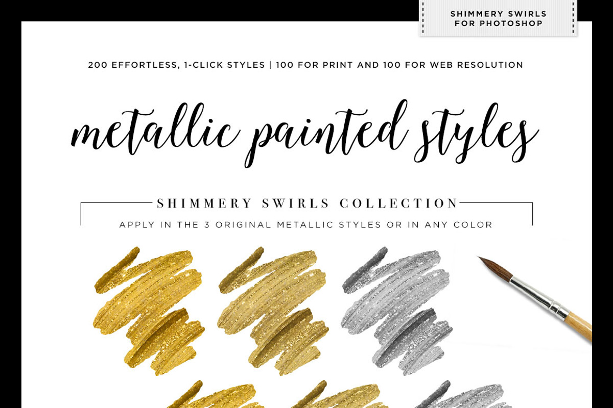 Shimmery Gold Styles for Photoshop, a Layer Style Add-On by Creators Couture (Photo 5 of 5)