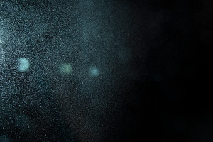 Dust cloud on black background