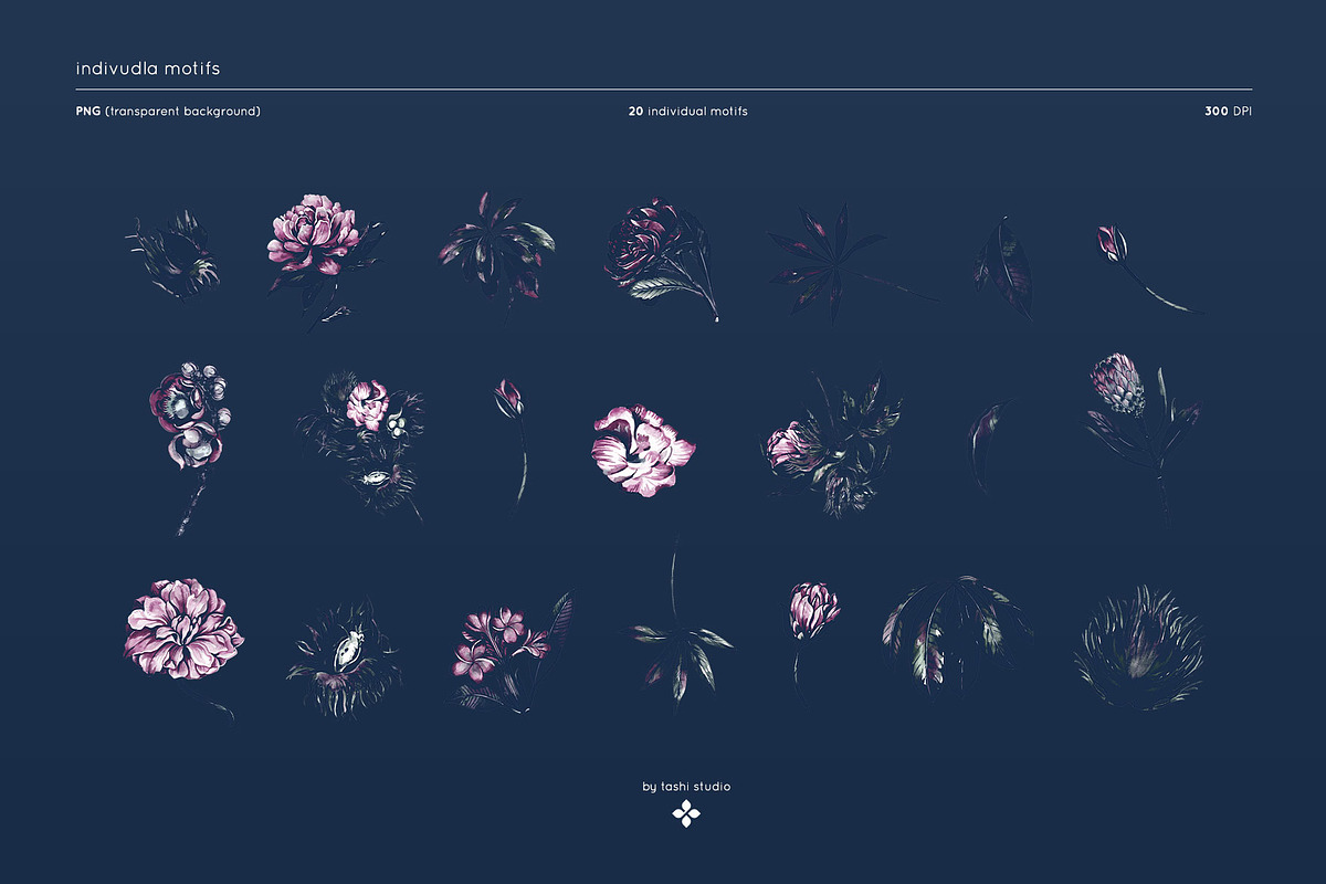 Sombre, Hand painted Watercolours!, a Pattern Graphic by Pink Linen (Photo 6 of 11)