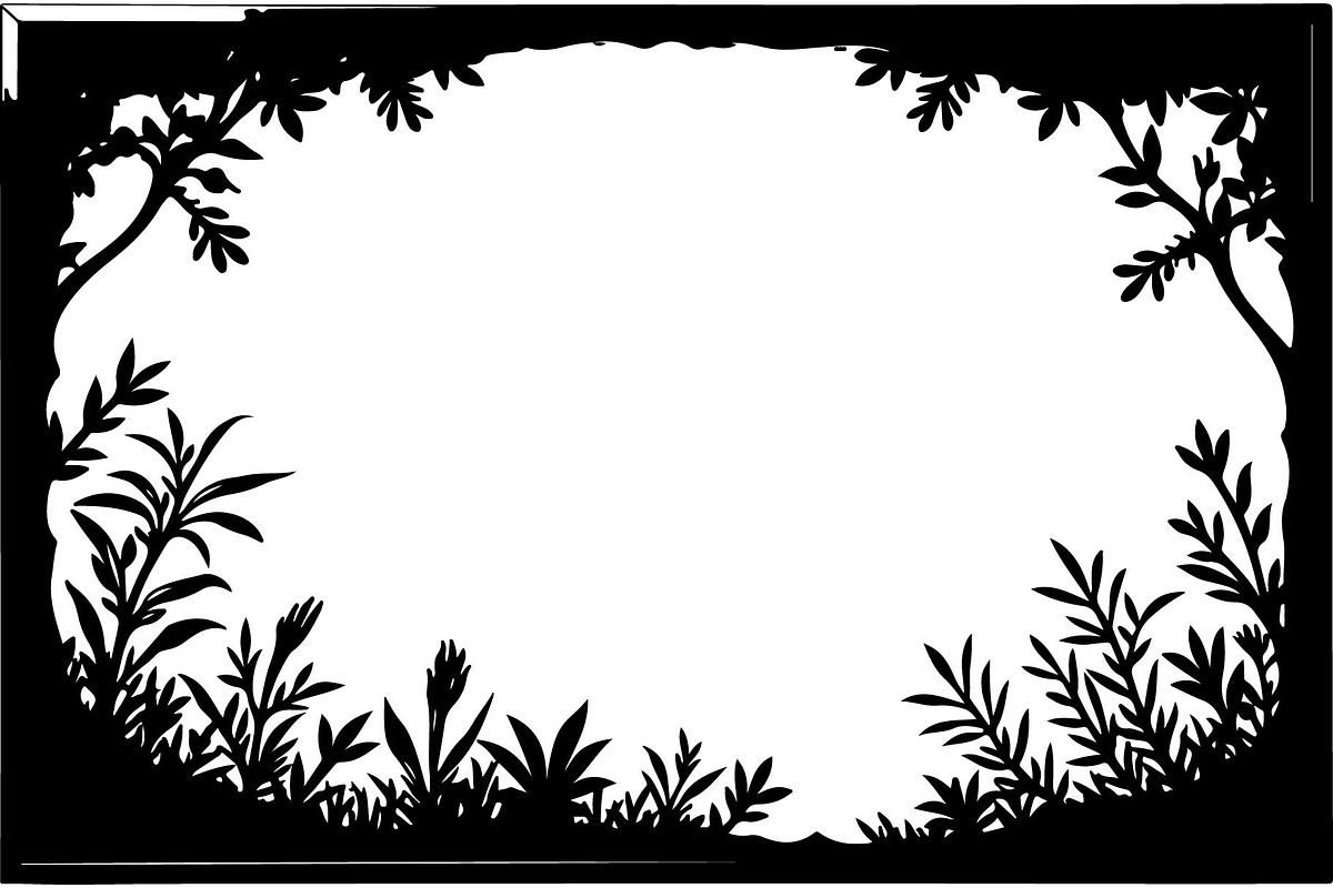Black and white Frame Nature SVG Bun, an Object Graphic by jahid234 (Photo 6 of 7)