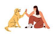 People giving high five to pets set, a Person Illustration by Good Studio (Thumbnail 6 of 10)