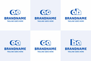 Letters AE EA AG GA AH HA Bold Logo
