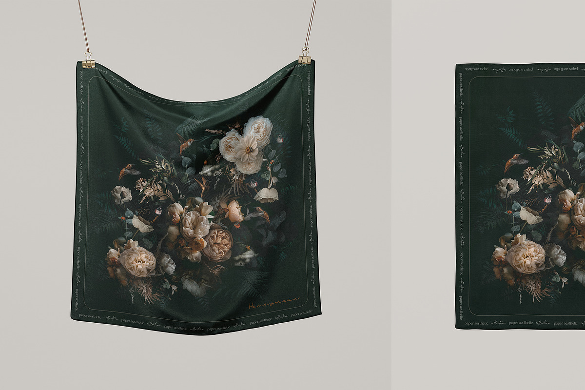 53x53cm Crepe de Chine Silk Mockup, a Mask Mockup by creatsy5 (Photo 4 of 8)