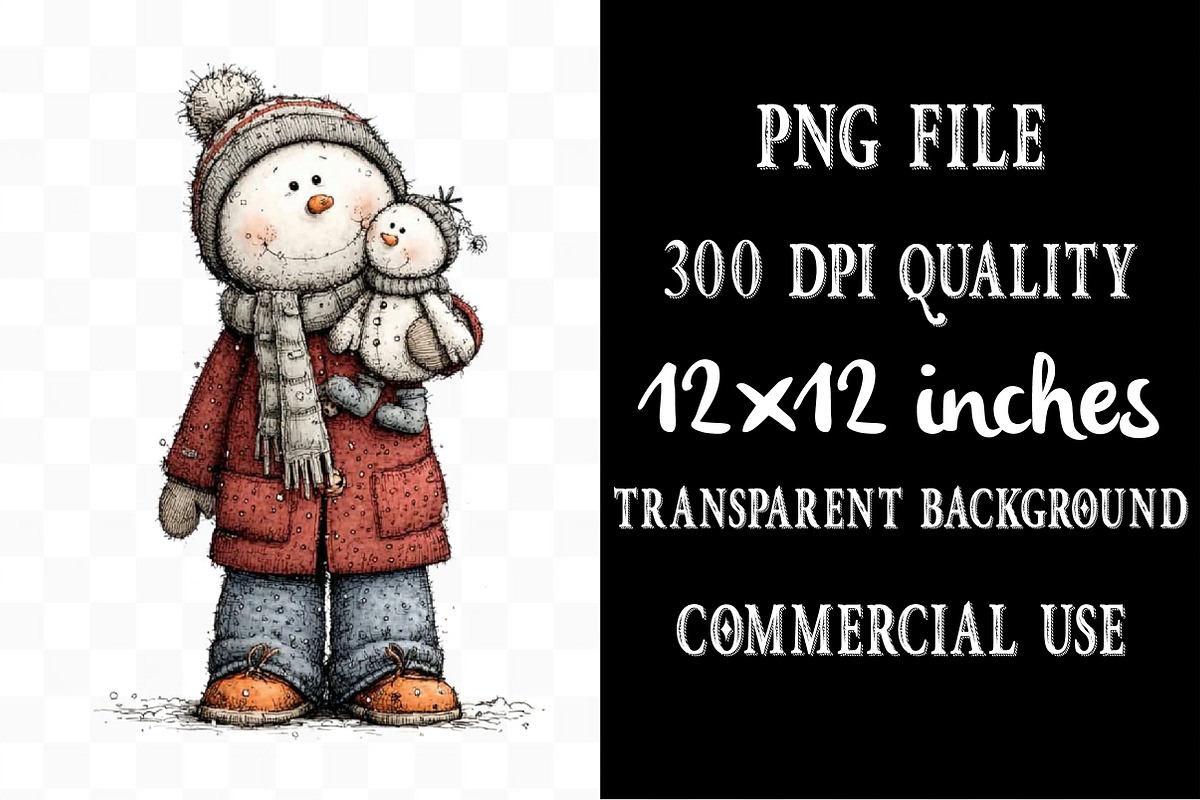 funny christmas snowman, silly snowm, an Illustration by Designking (Photo 4 of 5)