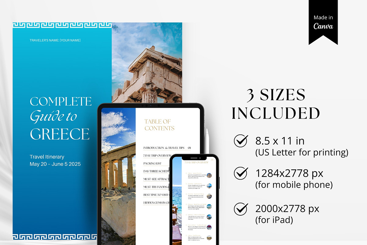 Greece Travel Itinerary Template, a Magazine Template by Pulsecolor (Photo 2 of 10)
