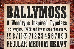 Ballymoss Woodblock Font