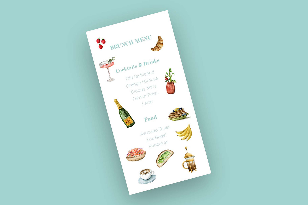 Brunch Watercolor Art, a Graphic by Lavender And Sea (Photo 3 of 3)