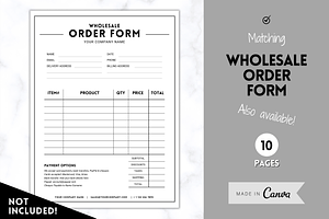 Line Sheet Template Wholesale BUNDLE