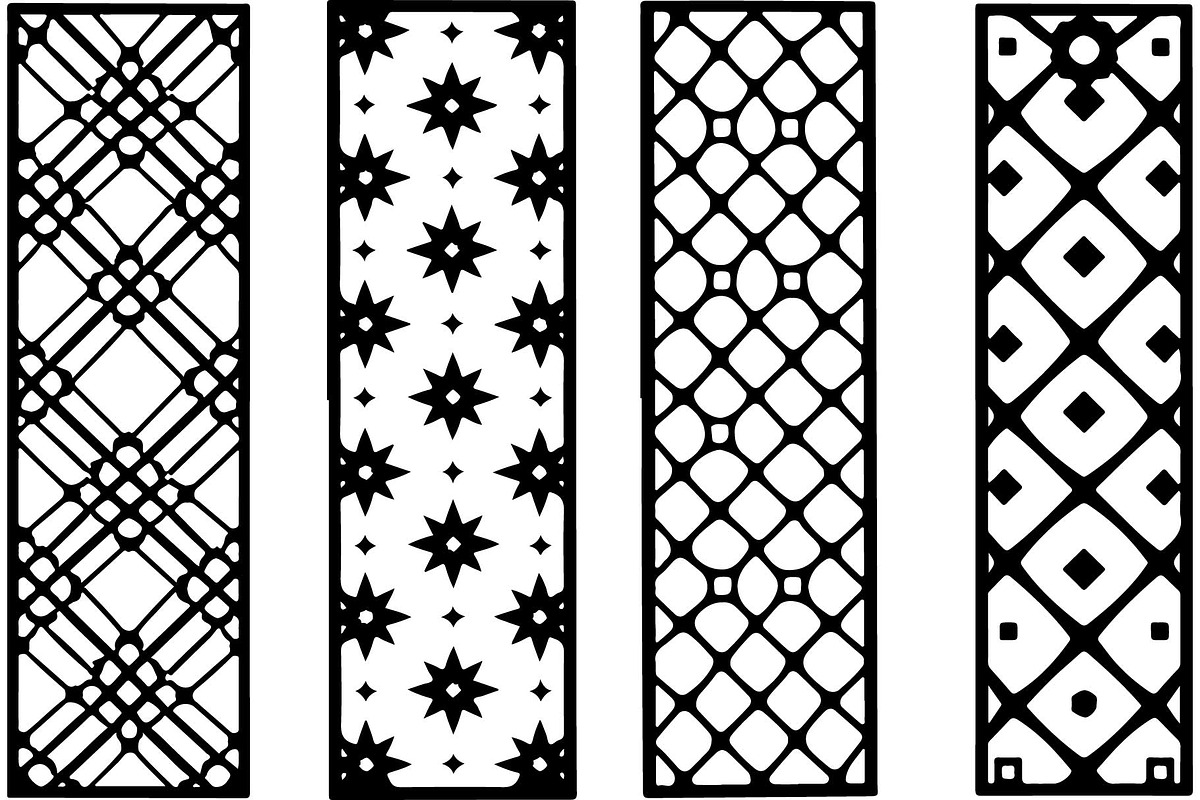 Black Geometric Pattern Panel Set, an Object Graphic by Designer_Momina (Photo 3 of 13)