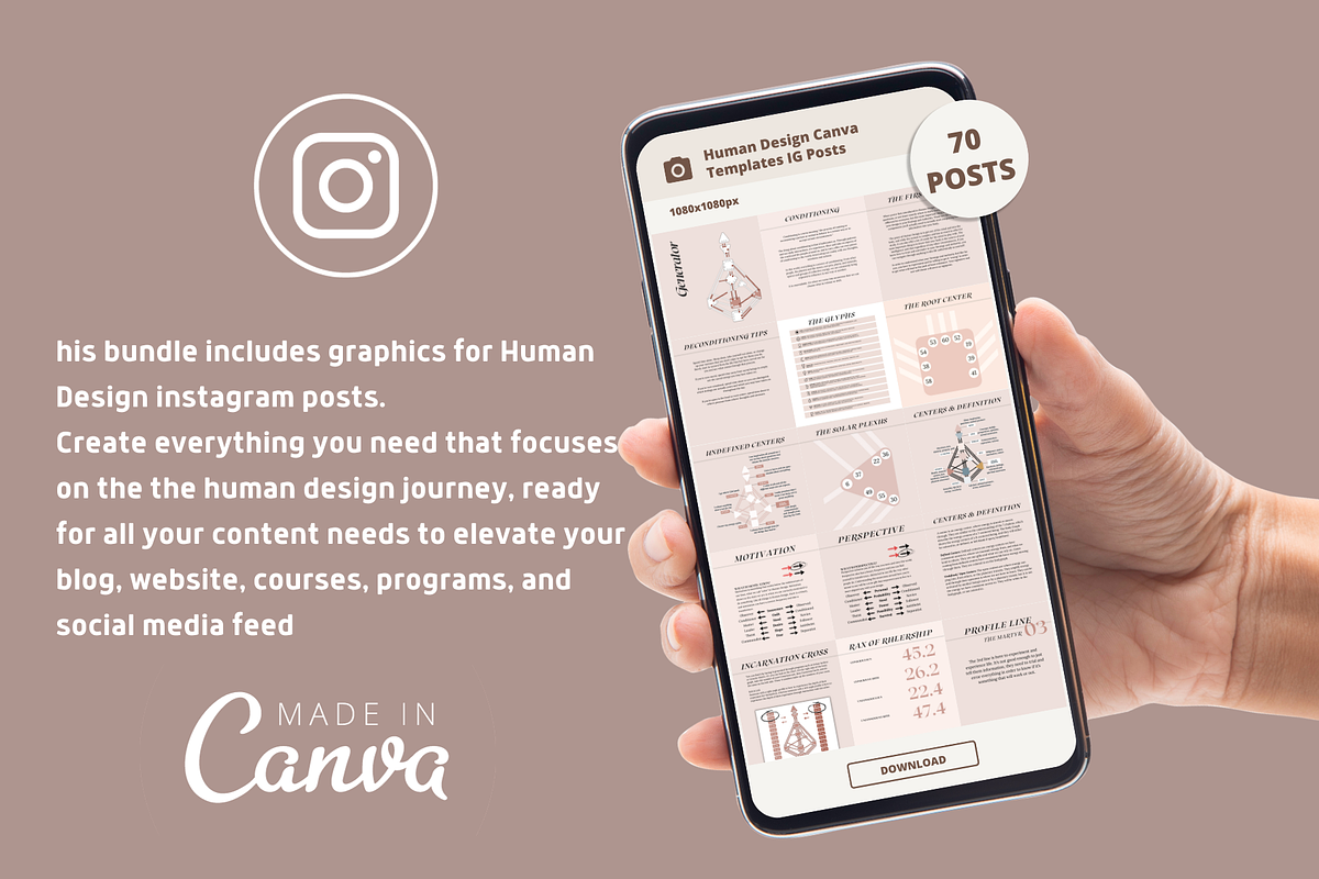 Human Design Canva Templates, a Social Media Template by Click & Create Co (Photo 2 of 3)