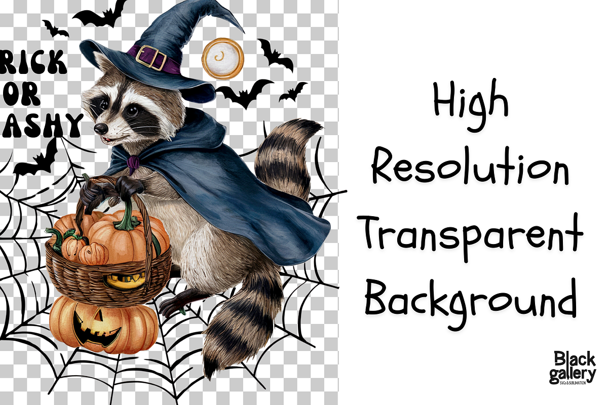 Vintage Halloween Raccoon PNG, a Graphic by Clipart Bloom
