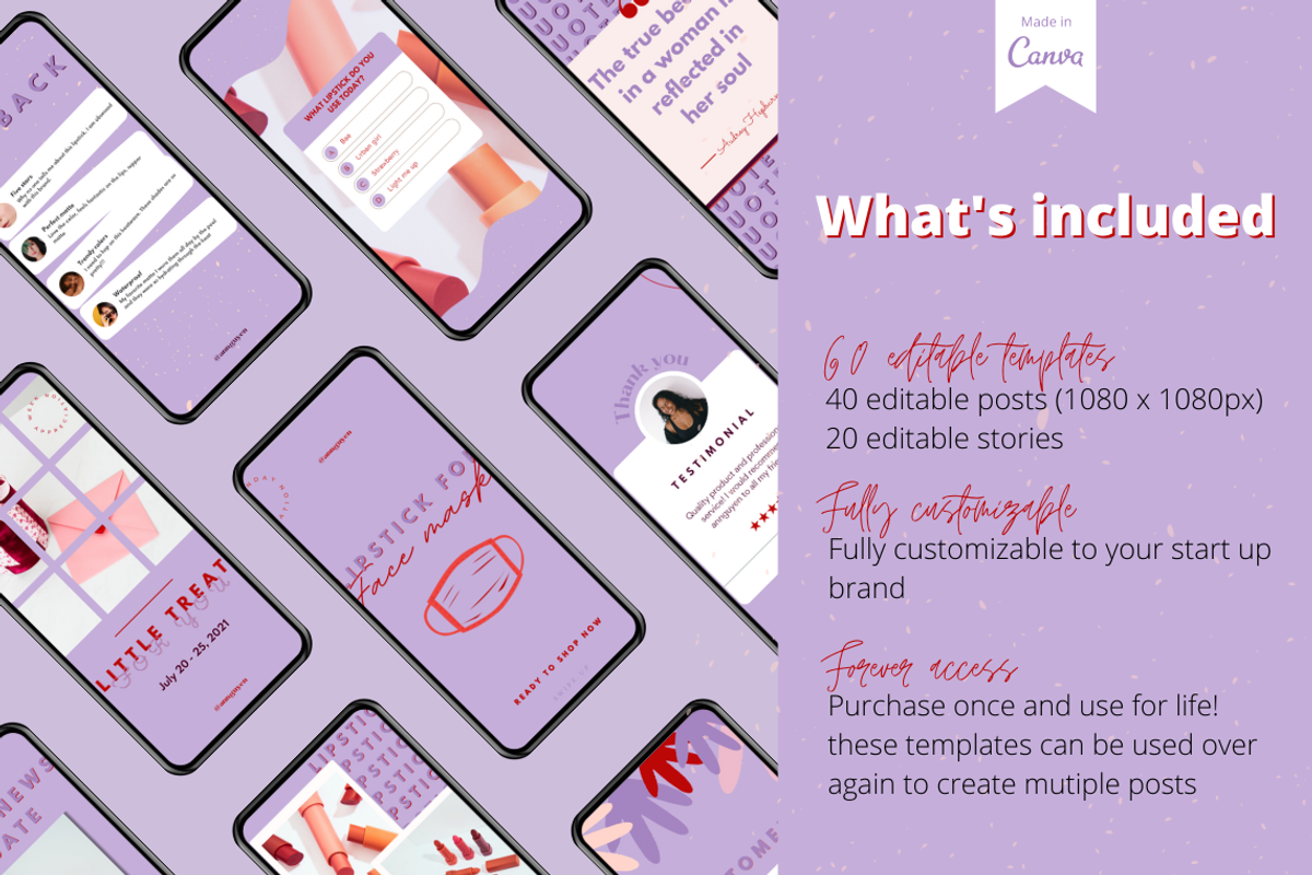 60 Purple Candy Instagram template, a Social Media Template by LemonNguyen (Photo 4 of 6)