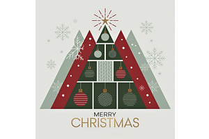 Geometric Christmas tree design with, an Illustration by tilialucida