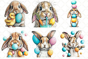 Whimsical Easter Bunny Clipart, an Illustration by Black Bird Studio (Thumbnail 4 of 6)