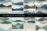 8 Serene Loch Seamless Patterns, a Pattern Graphic by Inknfolly (Thumbnail 1 of 6)