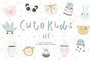 Cute Kids Set, an Animal Illustration by Artnis (Thumbnail 1 of 11)