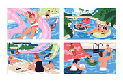 People in aquapark set, banner, a Person Illustration by PaperTrident (Thumbnail 1 of 6)