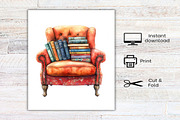 Watercolor Book Lover Clipart Bundle, an Illustration by Canvas Craft (Thumbnail 9 of 9)