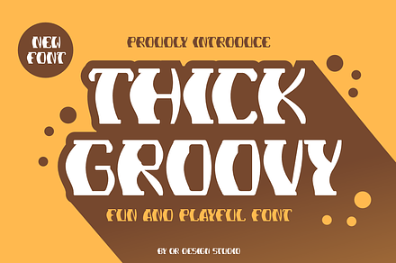 Thick Groovy Font, a Serif Font by QR Design Studio
